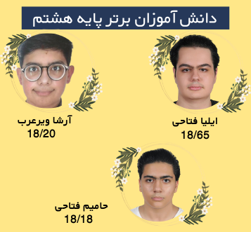 نفرات برتر پایه هشتم 2